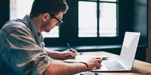 WordPress website designer working in our office